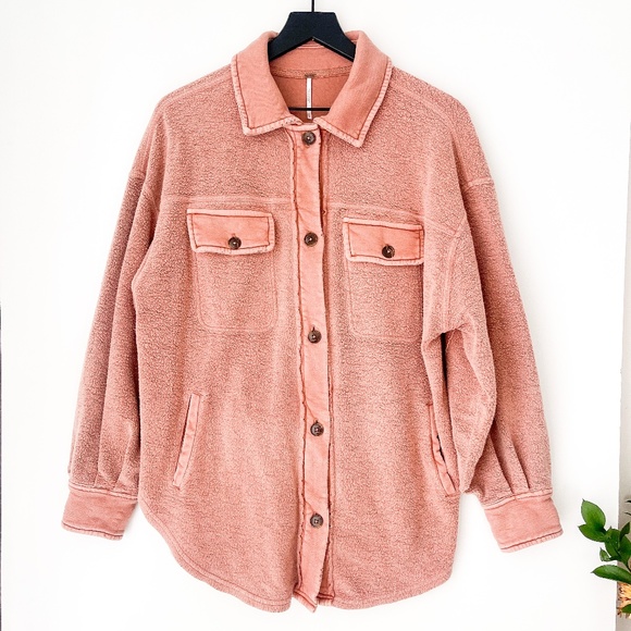 Free People Jackets & Blazers - Free People | Shacket Ruby Jacket Oversized Pink | XS